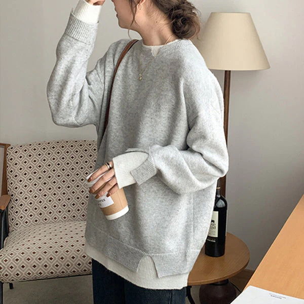 Cozy oversized heather gray sweater