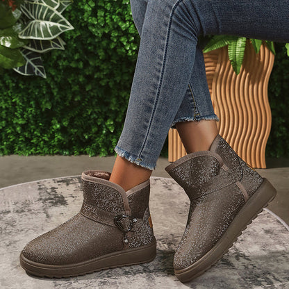 Women's waterproof non-slip mid-tube boots