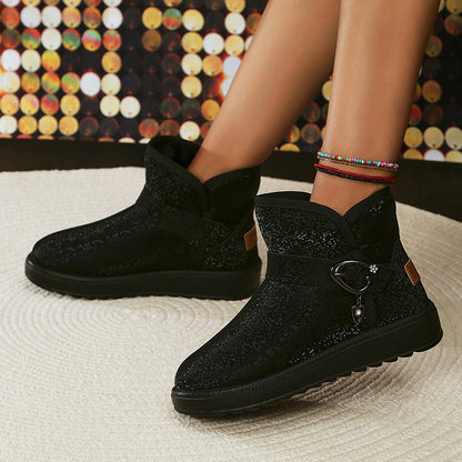Women's waterproof non-slip mid-tube boots