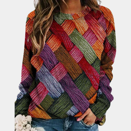 Women’s Sweater – Chunky Knit – Relaxed Fit – Crew Neck Long Sleeve Pullover