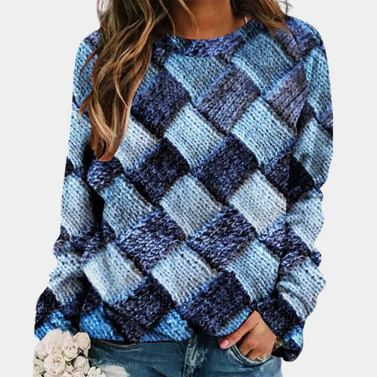 Chunky Knit Relaxed Crew Neck Sweater 