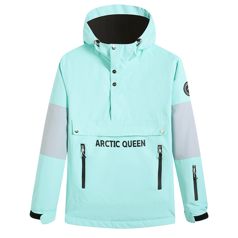 Women’s Ski Hoodie – Windproof Water-Resistant – Relaxed Fit – Half-Zip Athleisure Wear