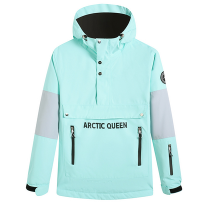 Women’s Ski Hoodie – Windproof Water-Resistant – Relaxed Fit – Half-Zip Athleisure Wear