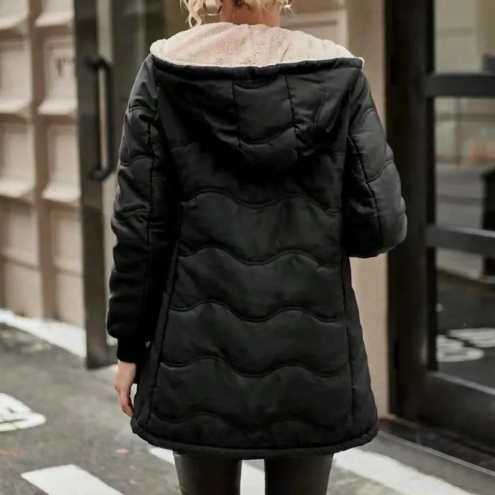 Quilted Padded Slim Fit Trench Coat 