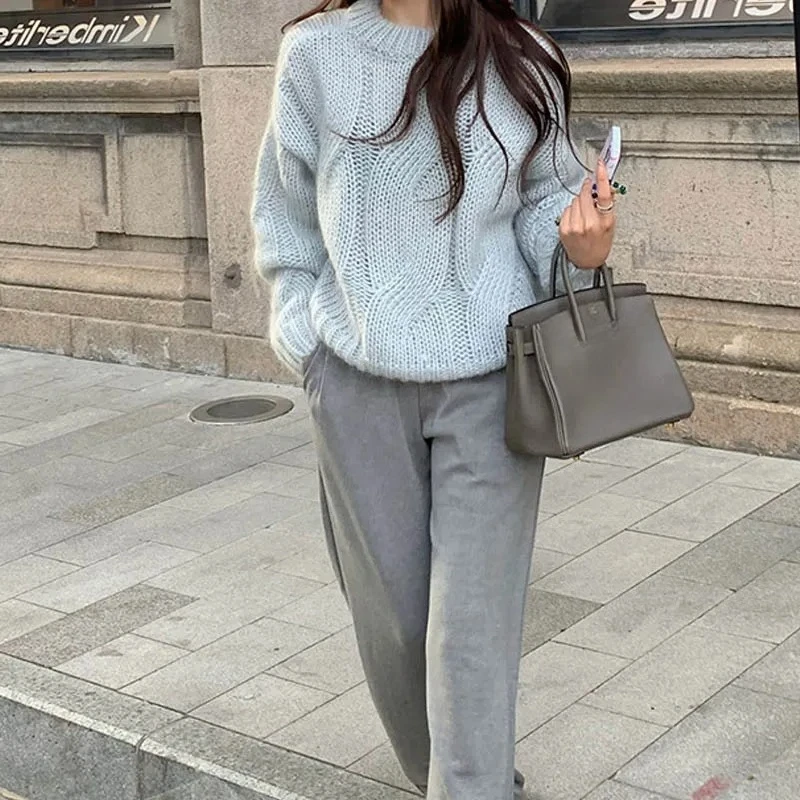 Chunky Cable Knit Oversized Sweatshirt 