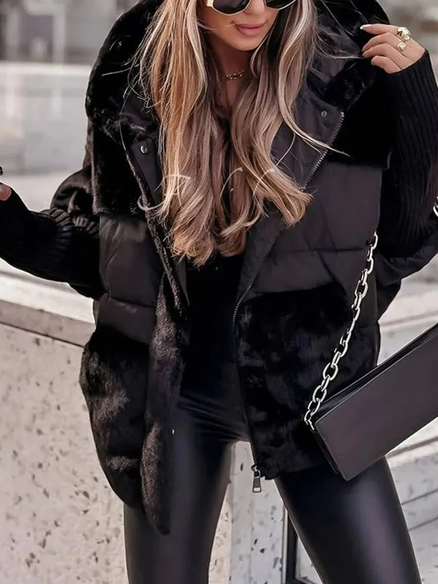 Oversized Hooded Faux Fur Puffer Coat