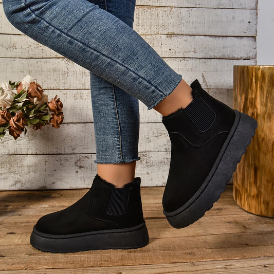 Chunky Platform Faux Suede Chelsea Boots