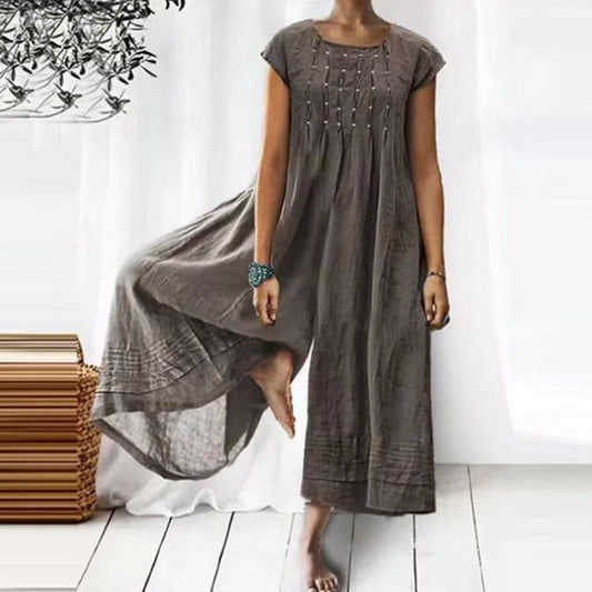 Flowy Lightweight Natural Fibers Maxi Dressnull