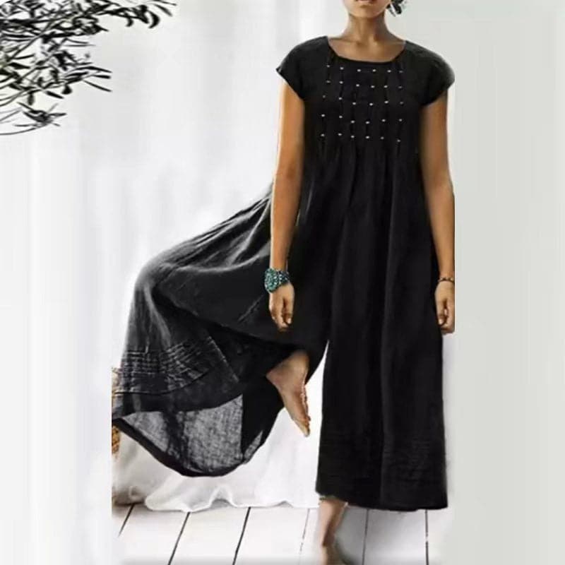 Flowy Lightweight Natural Fibers Maxi Dressnull