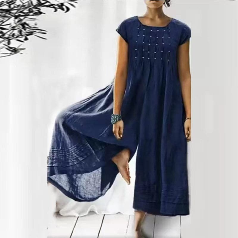 Flowy Lightweight Natural Fibers Maxi Dressnull