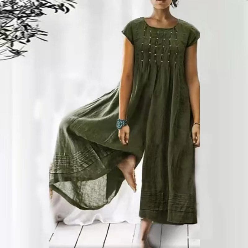 Flowy Lightweight Natural Fibers Maxi Dressnull