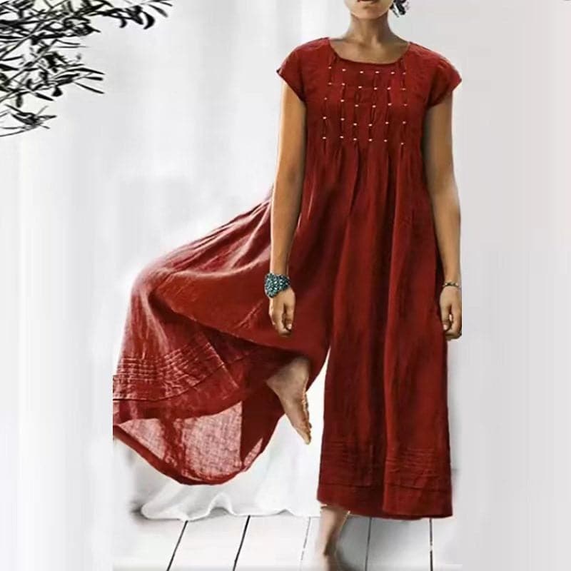 Flowy Lightweight Natural Fibers Maxi Dressnull