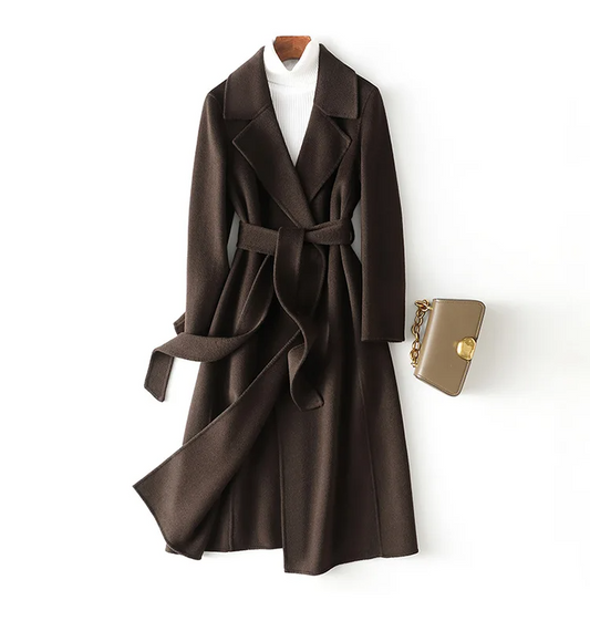 Belted Longline Wool Coat 