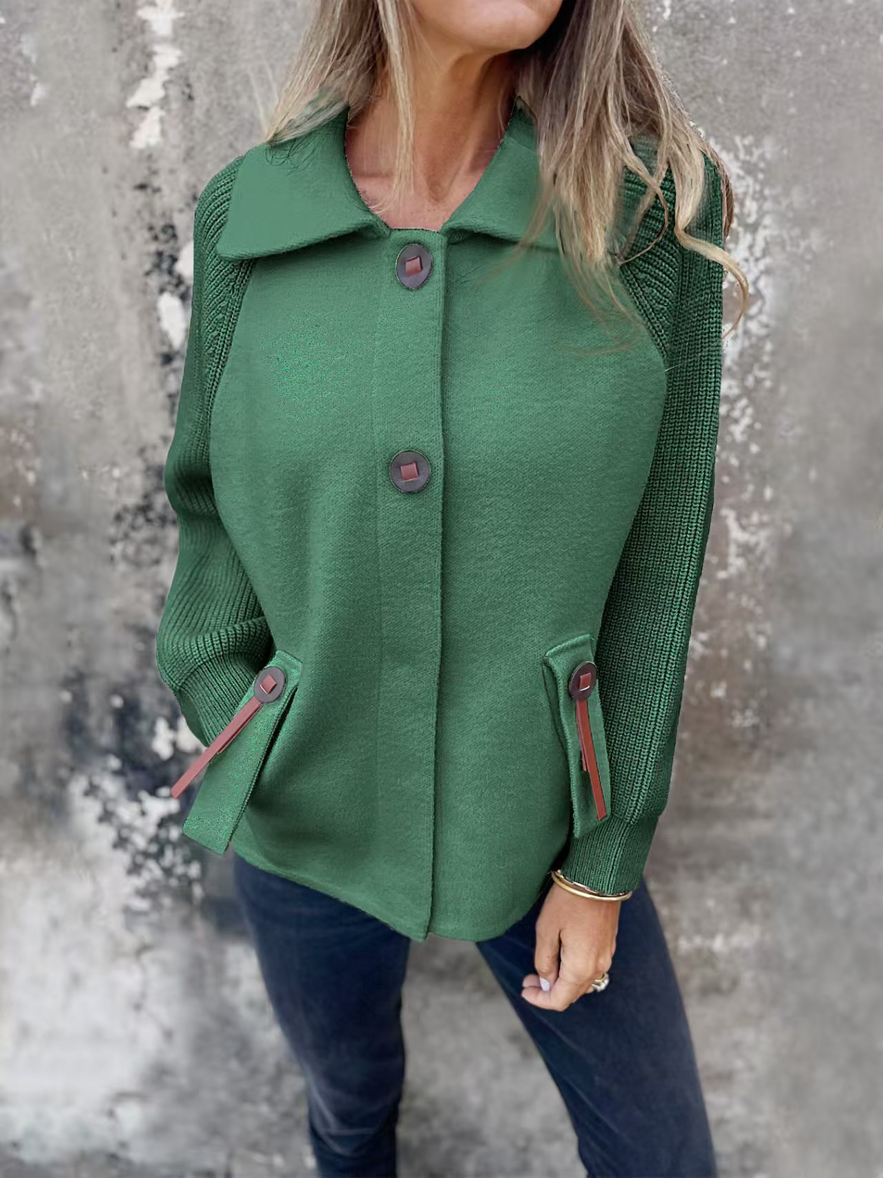 Wool Blend Relaxed Fit Jacket 