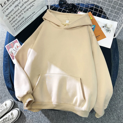 Women’s Oversized Hoodie – Fleece Material – Kangaroo Pocket – Ribbed Cuffs – Relaxed Fit