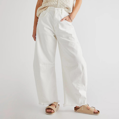 Women's comfortable retro wide leg jeans