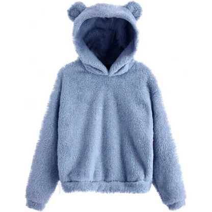 Women’s Hoodie – Fleece Fabric – Relaxed Fit – Long Sleeve – Playful Ear Hood