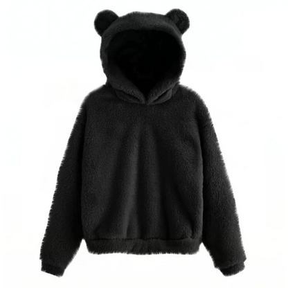 Women’s Hoodie – Fleece Fabric – Relaxed Fit – Long Sleeve – Playful Ear Hood