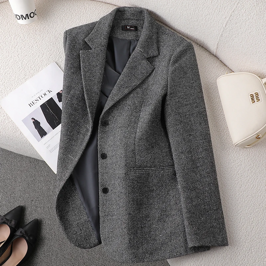 Wool Tailored Fit Single-Breasted Blazer 