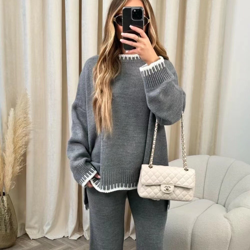 Knit Relaxed Fit High-Waist Lounge Set 
