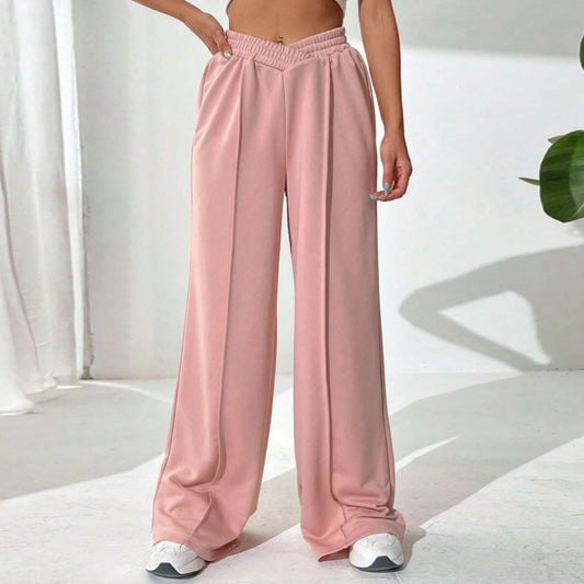Elastic Waist Wide Leg Trousers