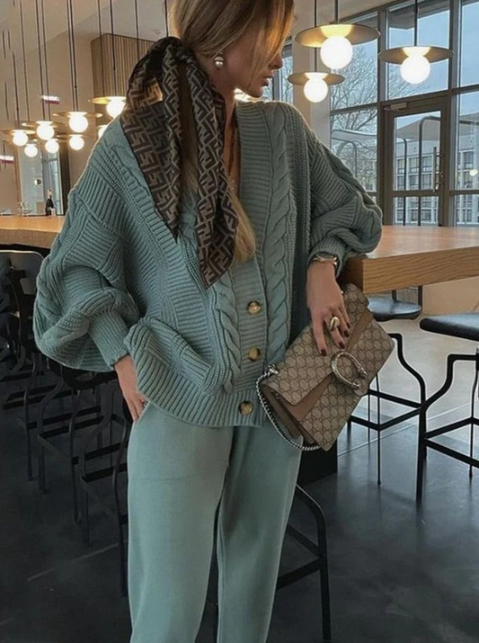 Wool Blend Relaxed Fit Knitwear Set 