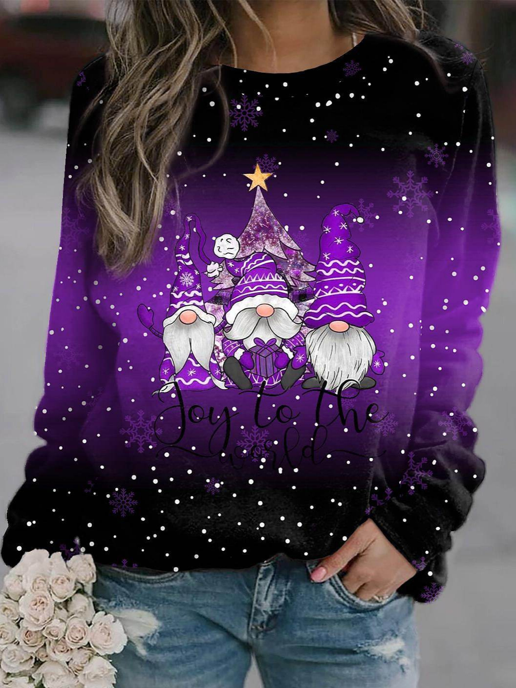 Graphic Ombre Print Cotton Blend Sweatshirt 