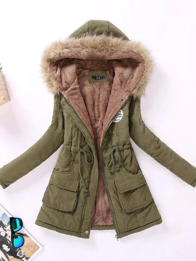 Fleece Lined Water Resistant Parka Jacket 