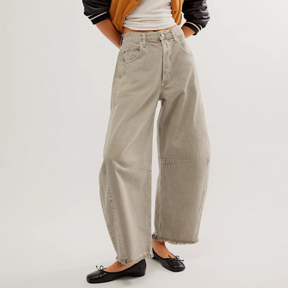 Women's comfortable retro wide leg jeans