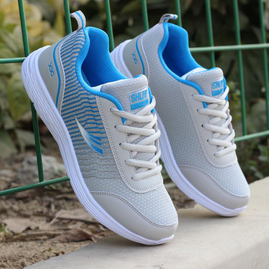 Men’s Athletic Sneakers - Breathable Mesh - Cushioned Sole - Lace-Up Running Shoes