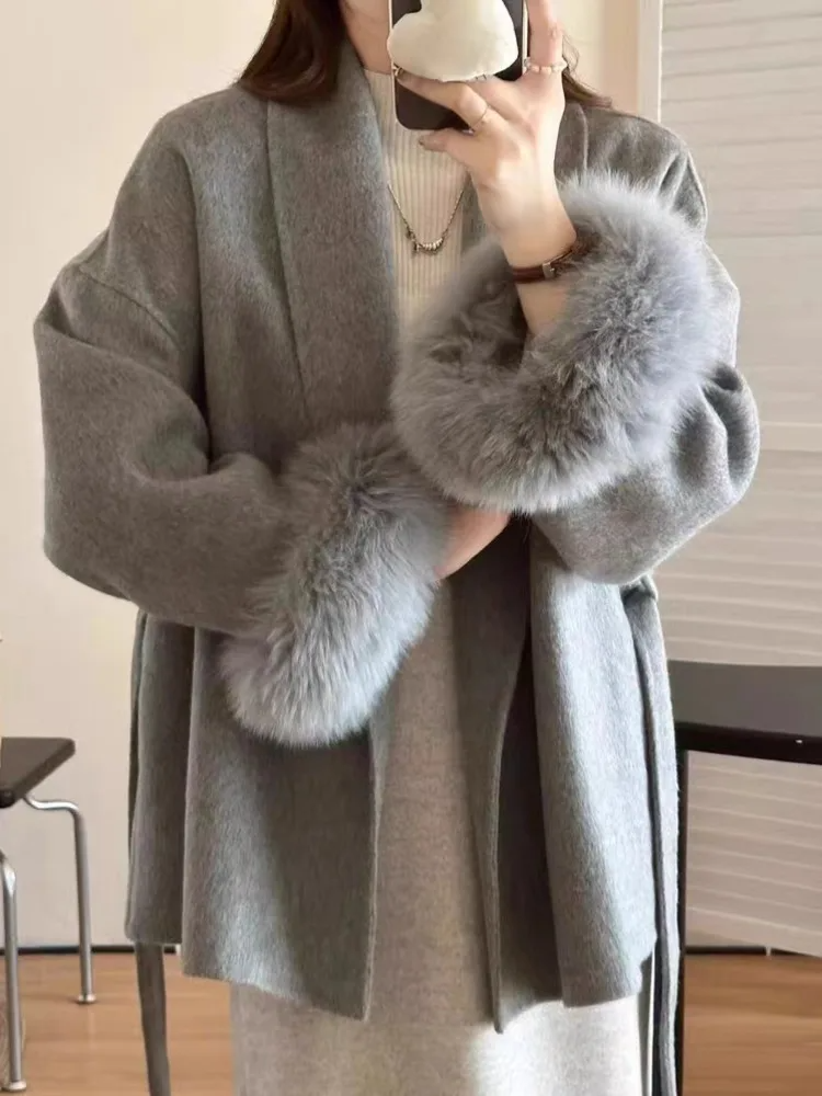Belted Relaxed Fit Wool Coat 