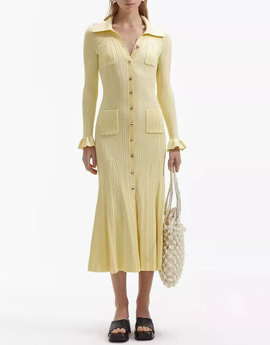 Ribbed Knit Mermaid Fit Maxi Dress