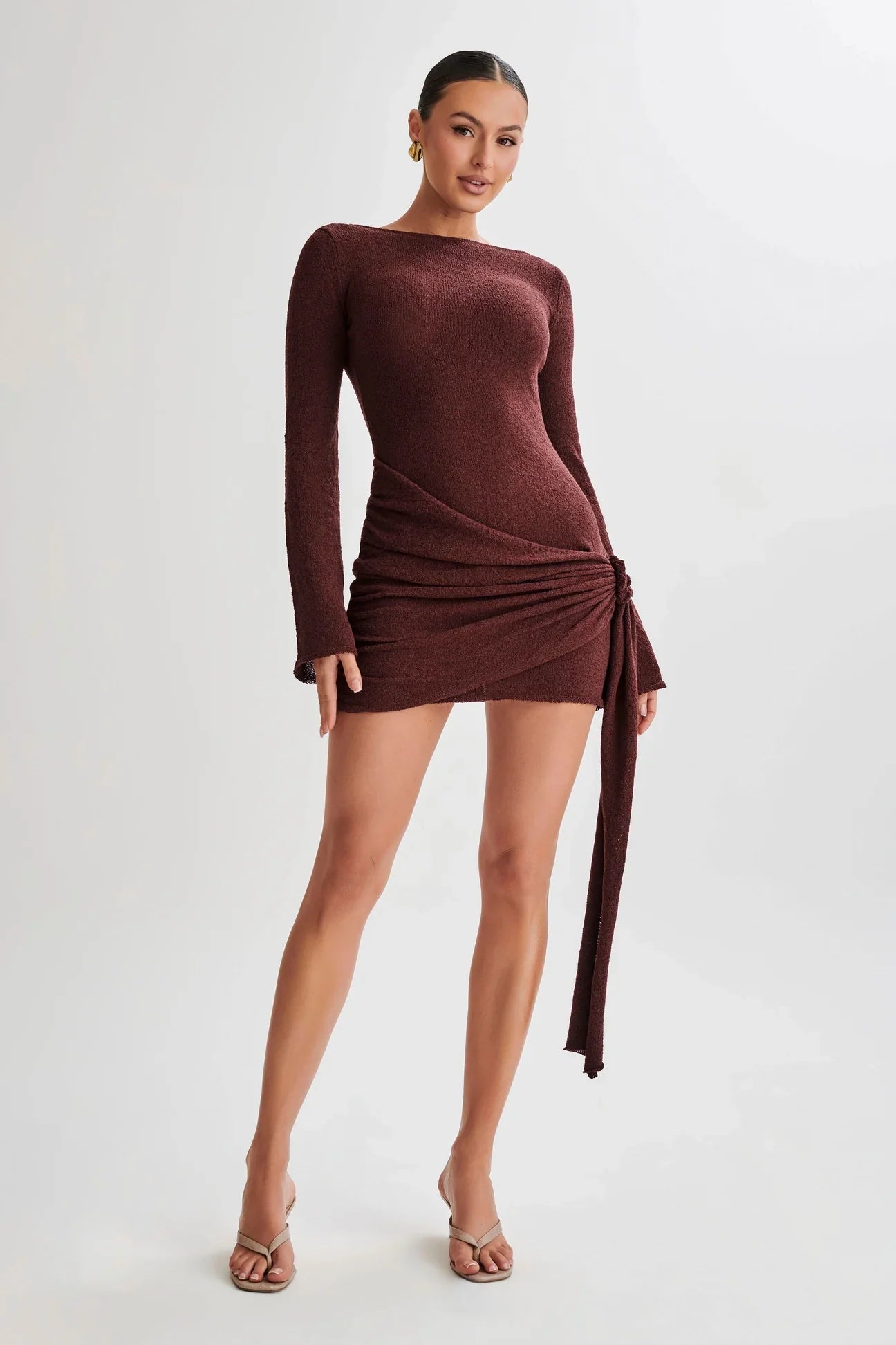 Textured Knit Slim Fit Mini Dress