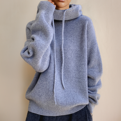 Women's thick warm high-neck hoodie sweater