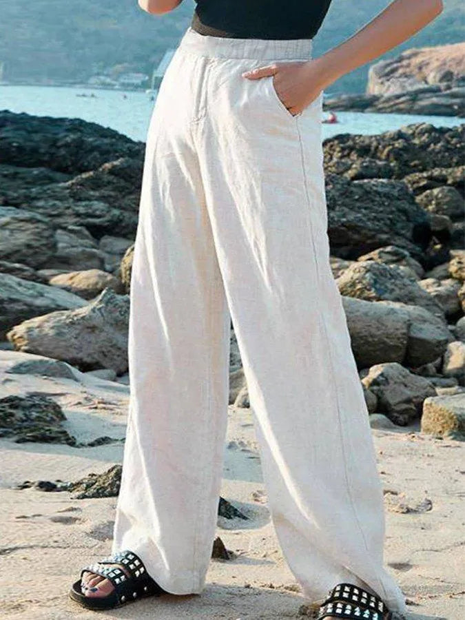 Breathable Relaxed Fit High-Waist Trousers