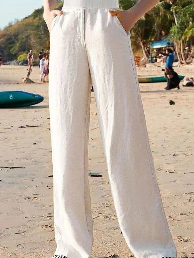 Breathable Relaxed Fit High-Waist Trousers