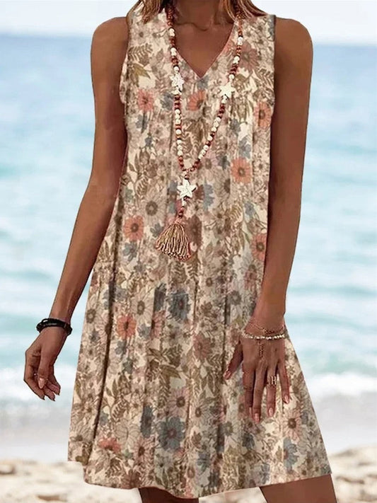 Breezy Floral Print Relaxed Short Dress