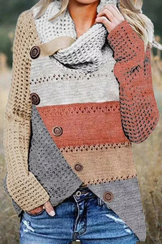 Knit Patchwork Relaxed Fit Sweatshirt 