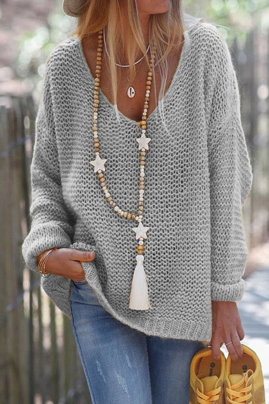 Wool Blend Oversized Knit Top 