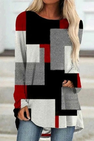 Geometric Knit Relaxed Fit Sweatshirt 