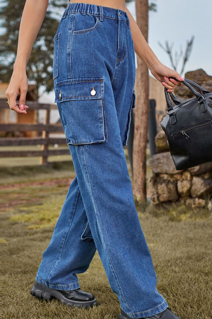 Jade - loose fit long jeans with pockets