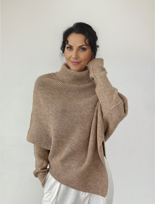 Classic Knitted Apricot Sweater