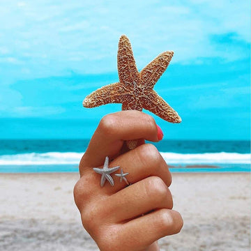 Elegant starfish adjustable ring