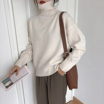 Women's japanese retro turtleneck sweater