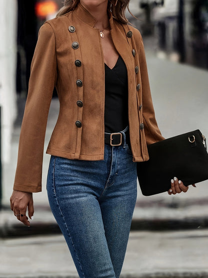Women's double-breasted velvet retro jacket