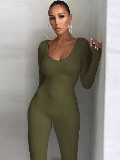 Women's long sleeve casual jumpsuit for everyday wear