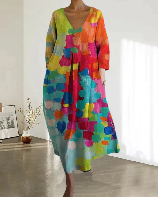 Loose Fit Lightweight V-Neck Dress