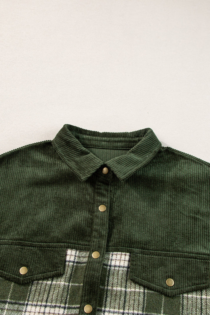 Color Block Snap Button Jacket