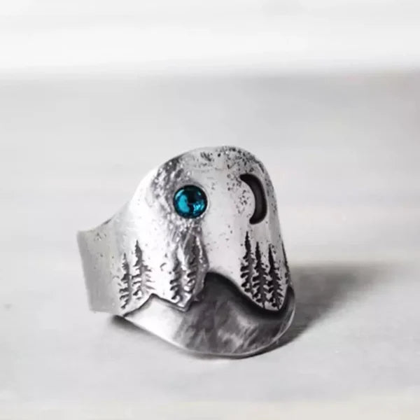 Enchanting forest blue moon ring