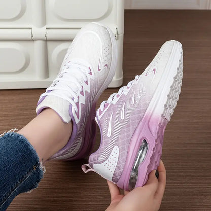 Women's Athletic Sneakers - Breathable Mesh - Cushioned Sole - Lace-Up Comfortable Fit